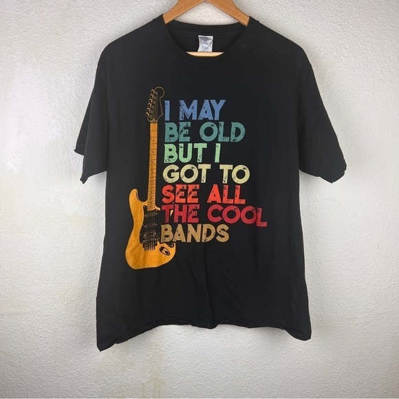I MAY BE OLD…Black Tee. Size Large - Picture 1 of 5